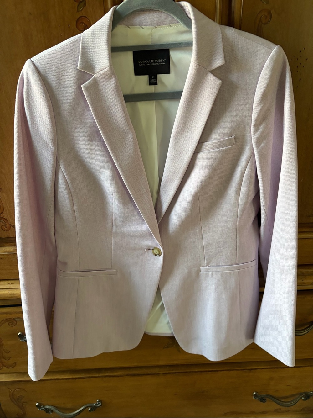Banana Republic Light Lavender Women's Long Lean Blazer